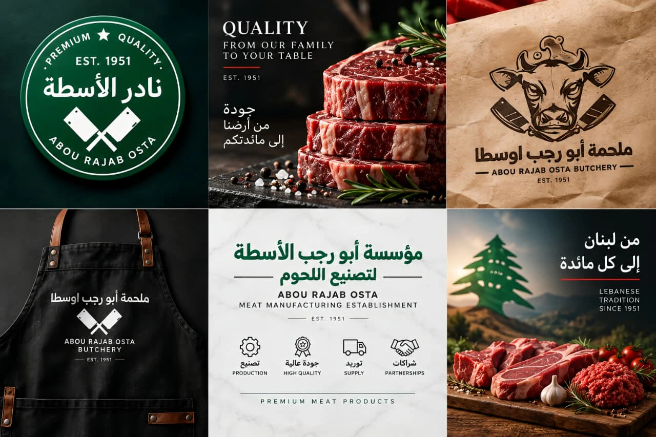 Approved Abu Rajab Al-Osta retail brand board