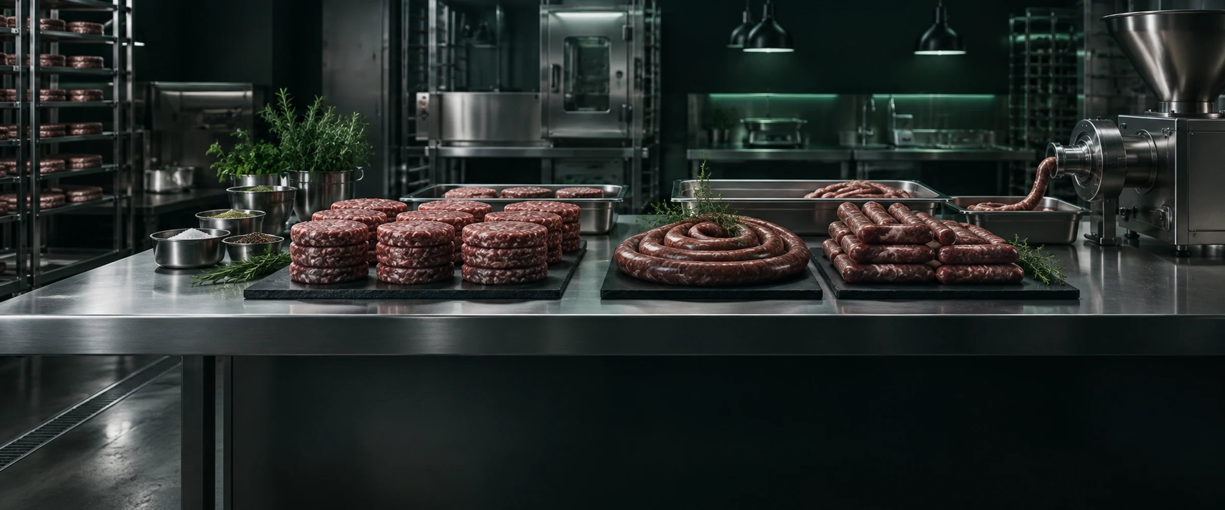 Editorial representation of premium meat manufacturing